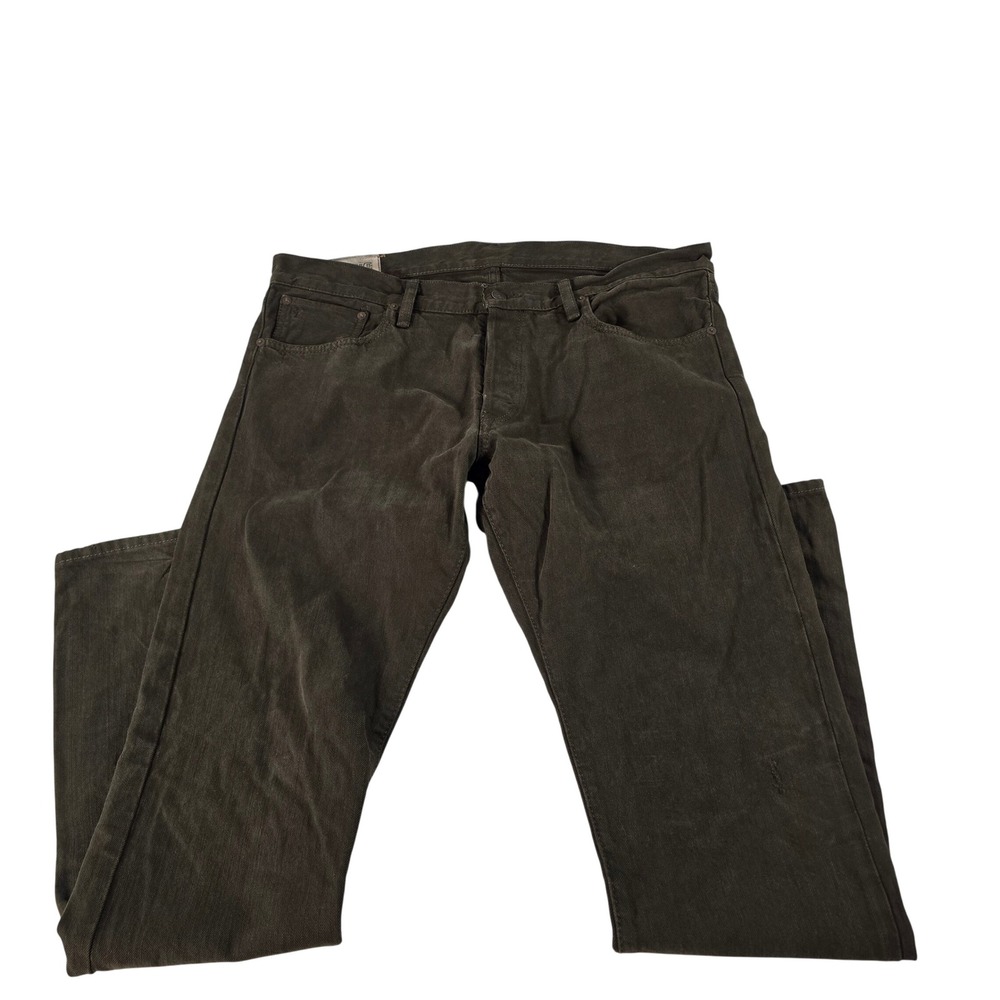 Polo Ralph Lauren Varick Slim Straight Jeans 34x32 Dark Olive Brown Cotton Denim